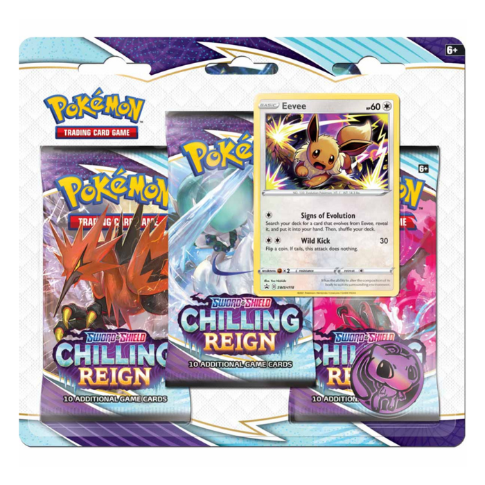 Pokémon - Sword & Shield - Chilling Reign 3-Pack Blister Eeeve - Sprache: Englisch