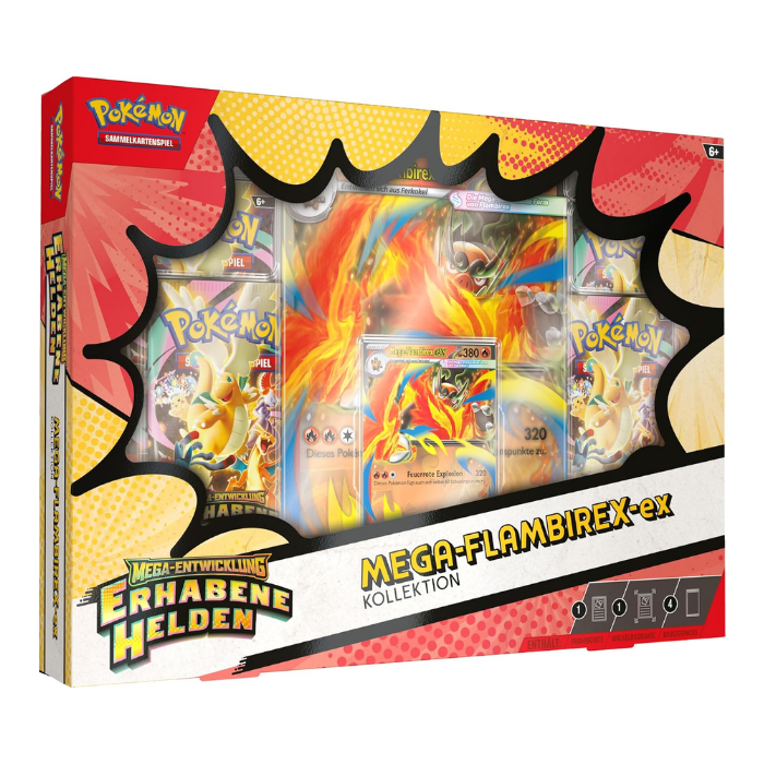 Pokémon - Erhabene Helden Mega-Flambirex-ex Kollektion Box - Sprache: Deutsch