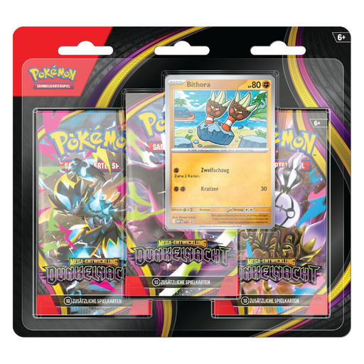 Pokémon - Mega-Entwicklung - Dunkelnacht 3-Pack Blister Bithora - Sprache: Deutsch